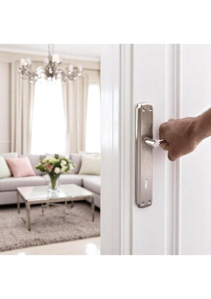Oda Kapı Kolu 1 Takım Nikel Inox Aynalı Sağa Sola Uygun Iç Dış Ahşap Pvc Metal Çelik Kapısı Tutamağı fiyatları