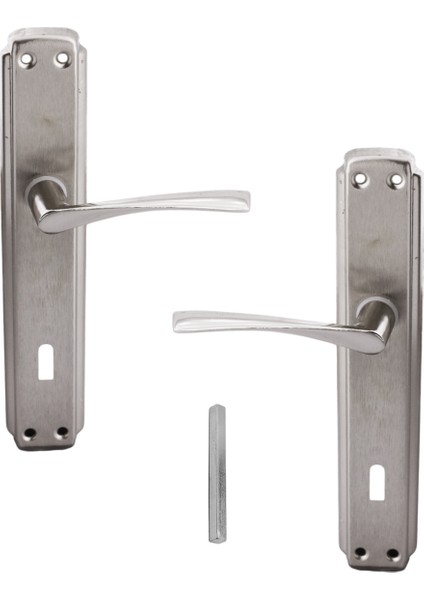 Oda Kapı Kolu 1 Takım Nikel Inox Aynalı Sağa Sola Uygun Iç Dış Ahşap Pvc Metal Çelik Kapısı Tutamağı indirimleri