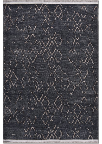 Akasya Antrasit Baklava Desenli Halı – Yumuşak, Kaymaz, Yıkanabilir ve Şık Tasarım - 170 x 240 cm