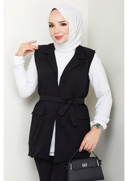 Niyar Yelek Pantolon Ikili Takım 1530 - Siyah
