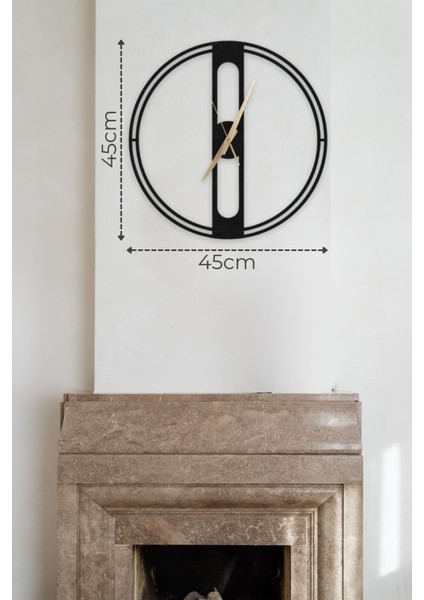 Dekoratif Siyah Metal Duvar Saati 45X45CM