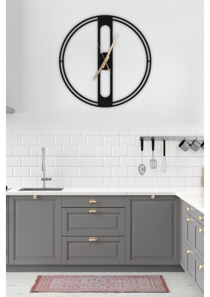 Dekoratif Siyah Metal Duvar Saati 45X45CM fırsatları