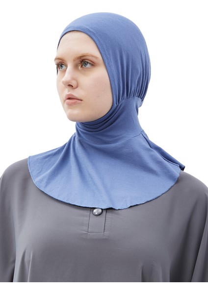 Kadın Tesettür Pratik Boyunluklu Hijab - Sporcu Bone - Mavi fırsatları