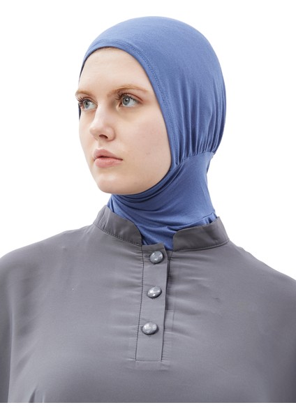 Kadın Tesettür Pratik Boyunluklu Hijab - Sporcu Bone - Mavi indirimleri