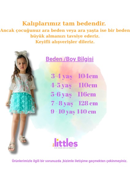 Kız Çocuk Simli Kelebek Baskılı Beli Lastikli Eteği Astarlı Pamuklu Kumaş Yeşil Renk Alt Üst Etekli Takım fiyatları