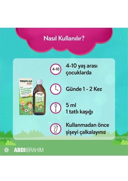 Kids Vm Multivitamin ve Mineral Kompleksi 150 ml 3 Adet