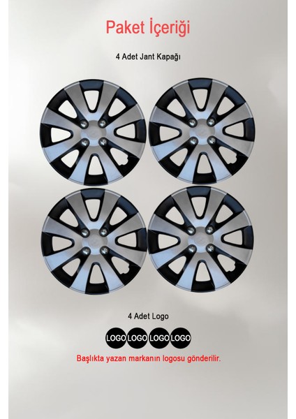Ford B Max C Max S Max Sierra 15'' Inç Jant Kapağı 4 Adet Çift Renk 301