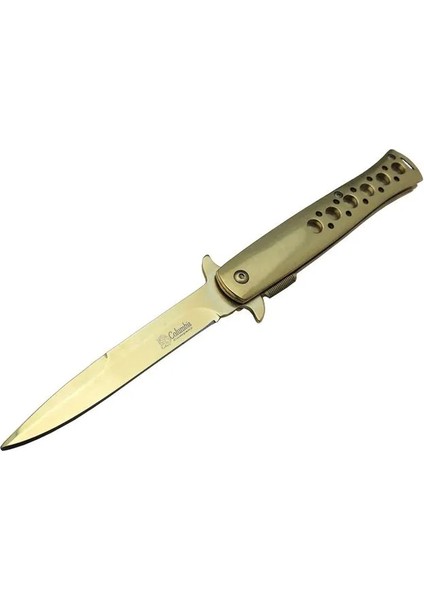 Tac-Force 1111A T-Lite Gold Kamp / Av Çakısı 23CM- Yarı Otomatik Metal Sap Kemer - 1OL8136-9569