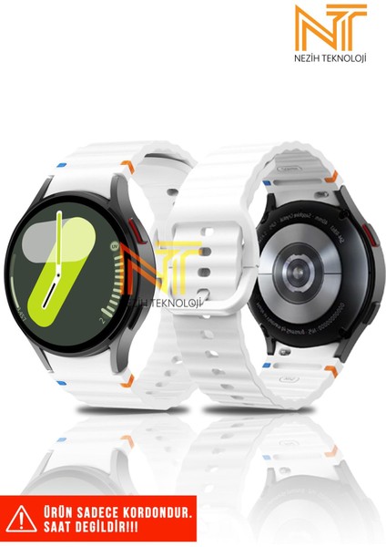 Samsung Galaxy Watch Fe / 4 / 5 / 5 Pro / 6 / 7 40 42 44 46MM Uyumlu Wave Silikon Kordon