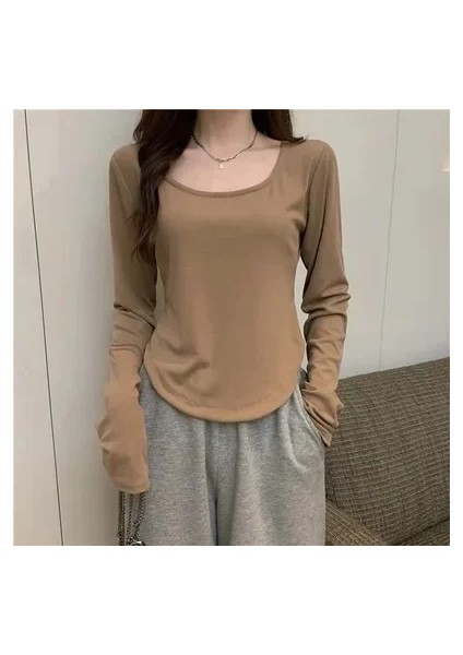 Y2K Basic Uzun Kollu Crop
