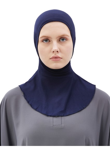 Al-Tobeh Kadın Tesettür Pratik Boyunluklu Hijab - Sporcu Bone - Lacivert