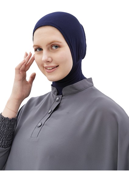 Al-Tobeh Kadın Tesettür Pratik Boyunluklu Hijab - Sporcu Bone - Lacivert