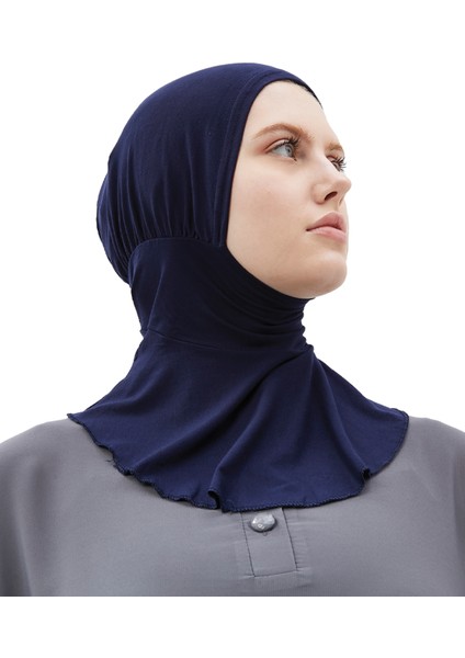 Al-Tobeh Kadın Tesettür Pratik Boyunluklu Hijab - Sporcu Bone - Lacivert