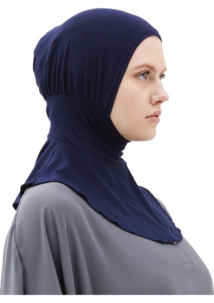 Al-Tobeh Kadın Tesettür Pratik Boyunluklu Hijab - Sporcu Bone - Lacivert