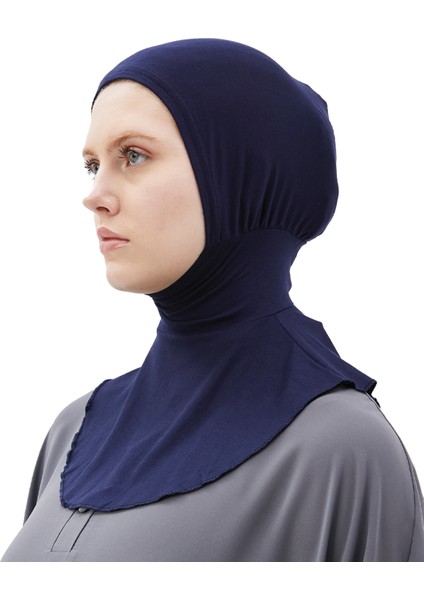 Al-Tobeh Kadın Tesettür Pratik Boyunluklu Hijab - Sporcu Bone - Lacivert
