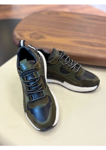 1098 Haki Siyah Hakiki Deri Erkek Sneakers fiyatları