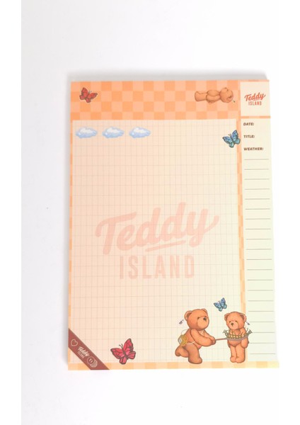 Teddy Island B5 Bloknot 50 Sayfa