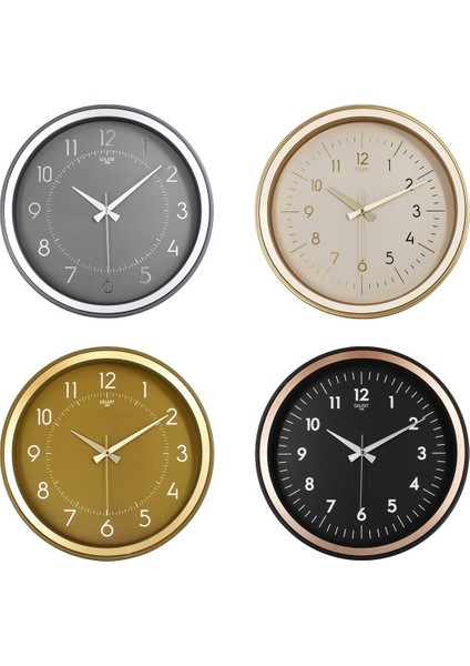 Galaxy Premium 1975-FG-AC-TA-KR Serisi Duvar Saati Kasa=siyah-I.yeşil-Gold-Füme Çerçeve:bakır-Gold-Krem-Gri (4172)