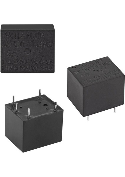 24 Volt Röle Tek Kontak 5 Bacak Role