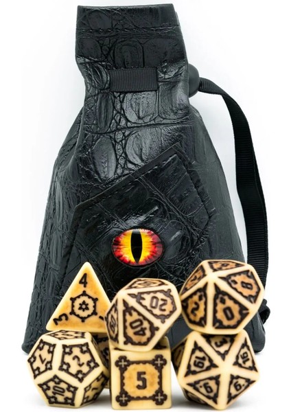 mm Dev Dnd ​​zar, Deri Çantalı Çokyüzlü Zar Seti, Masa Oyunları Için Retro D&d Zar Mtg Rpg (Yurt Dışından)