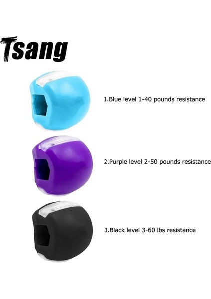 Mor Tarzı Face Masseter Men Facial Mouth Jawline Fitness Neck Jaw Muscle Exerciser Chew Ball Chew Bite Breaker Training Jaw Exercise Ball (Yurt Dışından)