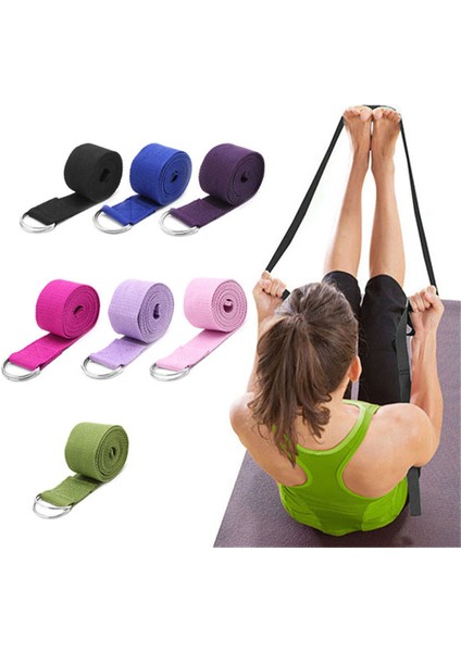 Mor Tarzı 183CM Multicolors Port Yoga Streç Kayış D-Ring Kemer Spor Bel Bacak Spor Ayarlanabilir Kemer Bel Bacak Direnci Spor Bandı (Yurt Dışından) indirimleri