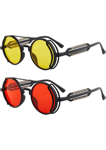 No.8 Stili Yuvarlak Metal Güneş Gözlüğü Steampunk Erkek Kadın Moda Gözlük Tasarımcısı Retro Vintage Güneş Gözlüğü Bisiklet Gözlük Bahar Bacak (Yurt Dışından)