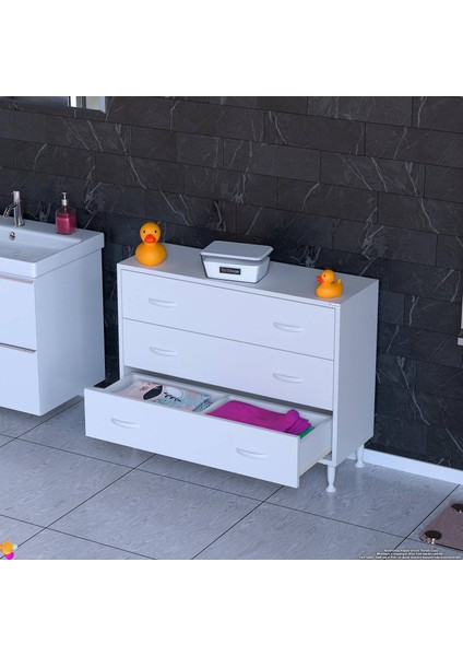 90X75X32,5 Cm’ Lik 3 Çekmeceli 6 Gözlü Maxi Organizatör Dolap Mutfak Dolabı Çok Amaçlı Dolap