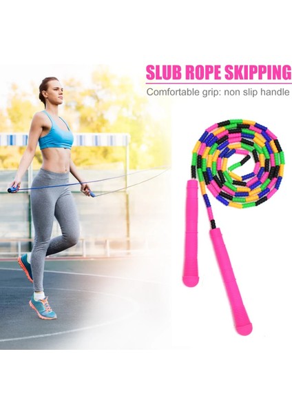 2.7m Siyah Stil Çocuklar Yetişkinler Renkli Boncuklu Segmentasyonlu Ip Atlama + Kaymaz Kolları Egzersiz Sporları Ip Atlama Ipi (Yurt Dışından) indirimleri