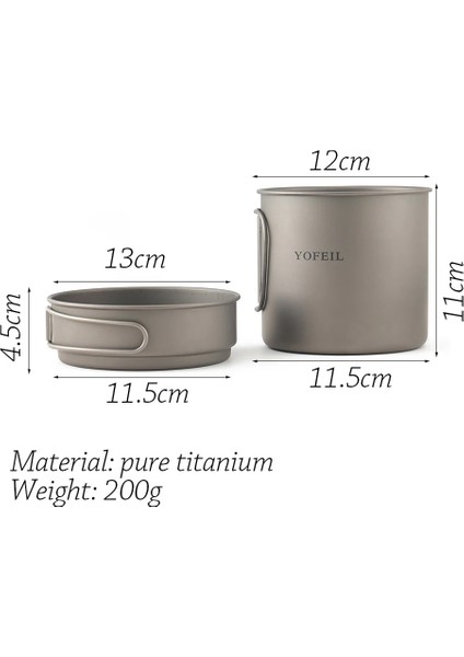 Kırmızı Stil Yofeil Kamp Tencere Ultralight Titanyum Kızartma Tavası Kase Fincan Açık Kamp Pişirme Seti Yüksek Li Yürüyüş Sofra Takımı (Yurt Dışından) fırsatları