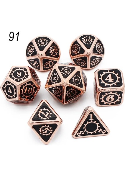No.91 Stili Metal Zar Seti D4 D6 D8 D10 D% D12 D20 Yumuşak Ipli Kılıf Dnd Rpg Masa Oyunları Dados Rpg D Zar Dados Rol Dnd Set Zar (Yurt Dışından)