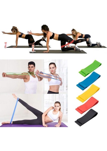 YL06 Stili Beş Renk Fitness Direnç Bandı Yoga Gerginlik Spor Salonu Kauçuk Pilates Eğitim Elastik Ekipmanları (Yurt Dışından) modelleri