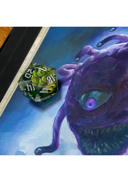 Yeşil Stil Cusdie mm D20 D&d Zar, Ded Dnd Zar Dolgulu Parmak Canavarı, Tek D20 Zar, Rol Yapma Oyunu Için Mtg Pathfinder (Yurt Dışından)
