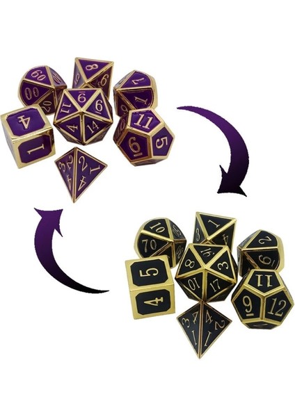 Gd Stili Yeni Sıcaklık Değişimi Zar Metal Rpg Masa Oyunu Zar D4 D6 D8 D10 D% D12 D20 (Yurt Dışından)