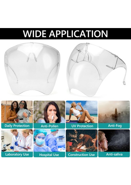 C13 Stili 1 Adet Büyük Boy Gözlükler Visor Uv Gözlükleri Unisex Faceshield Koruyucu Gözlükler Tam Yüz Kapağı Günlük Eğlence Gözlükleri (Yurt Dışından) modelleri