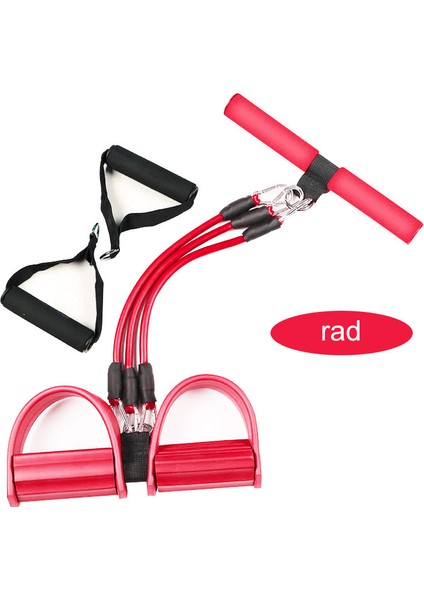 Profesyonel Kırmızı Stil Fitness Sakız 4 Tüp Direnç Bantları Lateks Pedal Egzersizi Mekik Çekme Halatı Genişletici Elastik Bantlar Yoga Ekipmanı Pilates Egzersizi (Yurt Dışından)