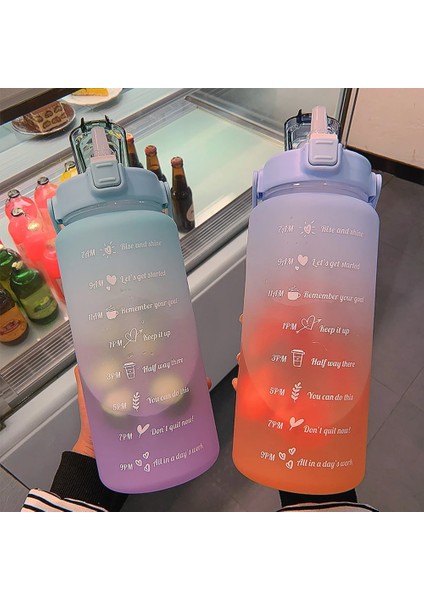 Mor Tarzı 64 Oz Büyük Spor Su Şişesi Saman Zaman Işaretleyici ile Taşınabilir Sızdırmaz Toksik Olmayan Spor Içme Şişesi Gym Fitness Kamp Için (Yurt Dışından) fırsatları