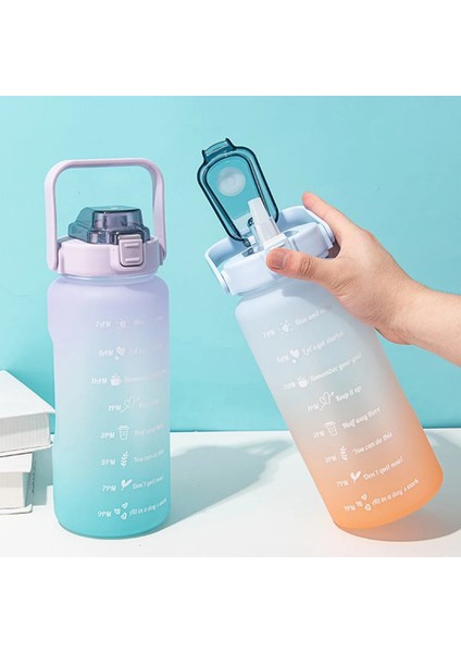 Mor Tarzı 64 Oz Büyük Spor Su Şişesi Saman Zaman Işaretleyici ile Taşınabilir Sızdırmaz Toksik Olmayan Spor Içme Şişesi Gym Fitness Kamp Için (Yurt Dışından) indirimleri