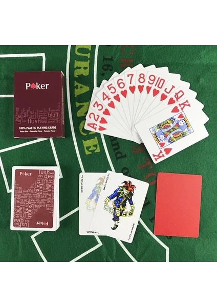 1 Kırmızı Stil Döşeme Kartları Plastik Oyun Kartları Suya Dayanıklı Oyun Kartları Donuk Polonyalı Poker Kapalı Aile Eğlencesi Masa Oyunları (Yurt Dışından)