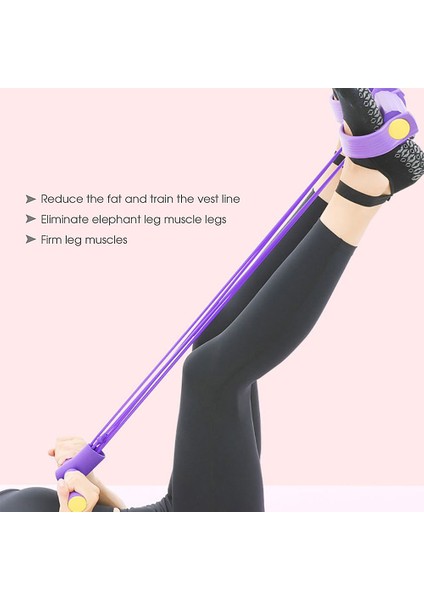 Mor Tarzı Elastik 4 Tüp Çekme Halatı Göbek Direnci Gerginlik Bandı Spor Eğitim Aracı Kauçuk Genişletici Elastik Bantlar Fitness Ekipmanları (Yurt Dışından) modelleri