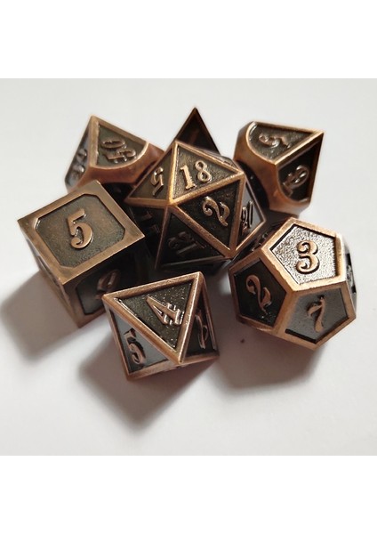 No.34 Tarzı Dnd Oyunu, Masa Üstü Rpg, Zindanlar ve Ejderhalar, Matematik Öğretimi, 7 Için Emaye Katı Metal ile Çokyüzlü Metal Zar Seti Çinko Alaşım (Yurt Dışından)