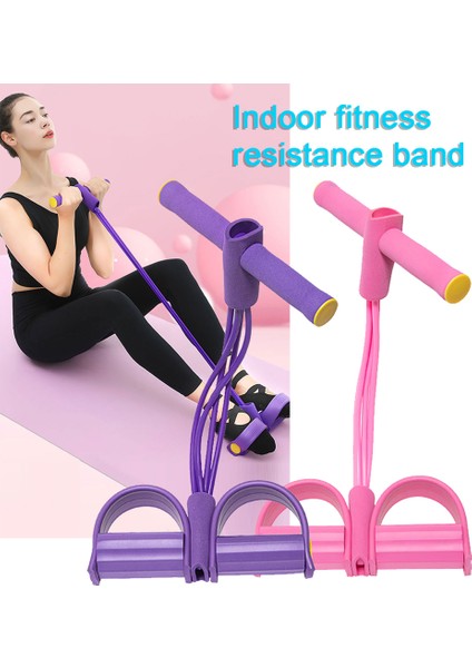 Mor Tarzı Elastik 4 Tüp Çekme Halatı Göbek Direnci Gerginlik Bandı Spor Eğitim Aracı Kauçuk Genişletici Elastik Bantlar Fitness Ekipmanları (Yurt Dışından) indirimleri