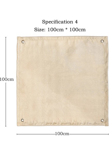 100X100CM Stili Ateş Çukuru Mat Yanmaz Kamp Sobası Izgara Mat Battaniye Zemin Veranda Güverte Çim Kamp Alanı Fiberglas Köz Mat (Yurt Dışından)