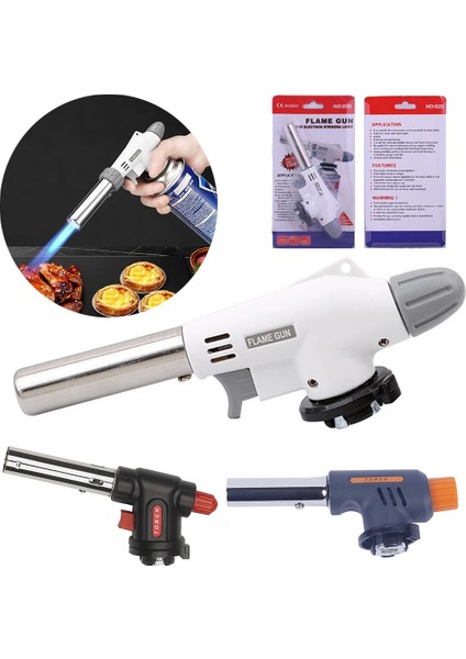 Bir Stil Gaz Alev Tabancası Blowtorch Pişirme Lehimleme Bütan Kendiliğinden Ateşleme Gaz Brülörü Çakmak Isıtma Kaynak Gaz Brülörü Alevi (Yurt Dışından) modelleri