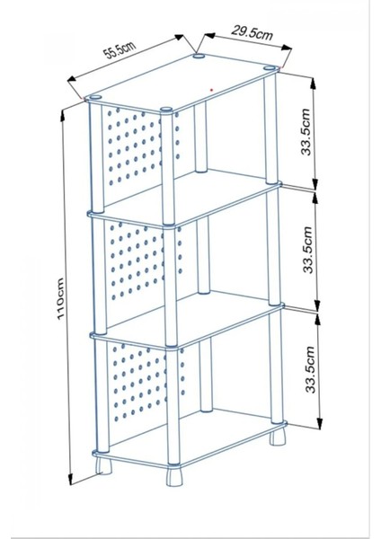Çok Amaçlı 3 Raflı Ahşap Beyaz Modern Dekoratif Kitap Dosya Ev Ofis Rafı