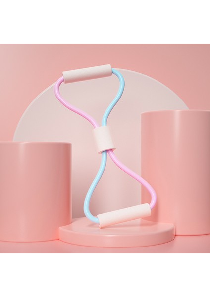 Pembe Mavi 10MM Stili Şekil Sekiz Şekilli Kulplu Fitness Direnç Bandı Göğüs Kolları ve Omuzları Egzersiz Ekipmanlarını Çalıştırmak Için Kullanılır (Yurt Dışından)