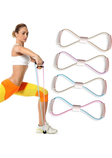 Pembe Mavi 10MM Stili Şekil Sekiz Şekilli Kulplu Fitness Direnç Bandı Göğüs Kolları ve Omuzları Egzersiz Ekipmanlarını Çalıştırmak Için Kullanılır (Yurt Dışından) fiyatları