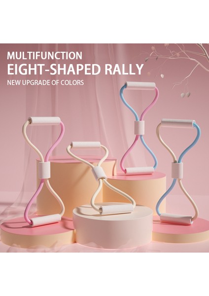 Pembe Mavi 10MM Stili Şekil Sekiz Şekilli Kulplu Fitness Direnç Bandı Göğüs Kolları ve Omuzları Egzersiz Ekipmanlarını Çalıştırmak Için Kullanılır (Yurt Dışından) modelleri