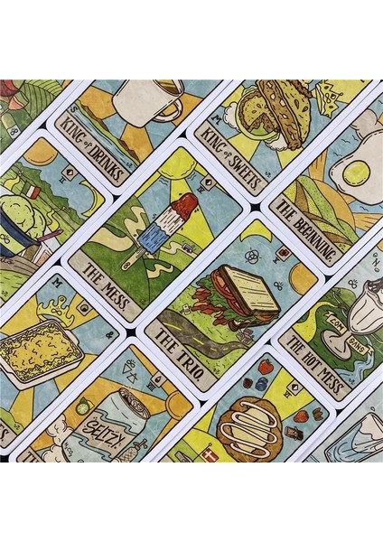 44 Adet TS78 Tarzı Yeni 78 Resimli Yiyecek ve Içecek Kartları Tarot Koleksiyonu Yiyecek Falları Mistik Güverte Masa Oyunları Yaratıcı Kehanet (Yurt Dışından)