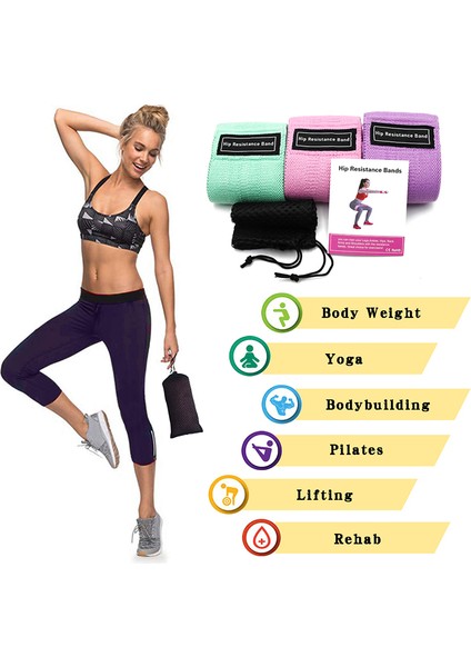 No.3 Tarzı Yoga Jimnastik Eğitimi Örgülü Fitness Kalça Döngüsü Direnç Bantları Kaymaz Squats Genişletici Mukavemet Lastik Bantlar Elastik Bantlar Spor (Yurt Dışından) indirimleri